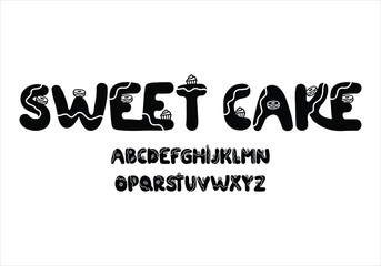 Sweet Cake font for logo and headline. Isolated vector typeset