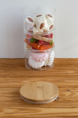 glass jar on a wooden table