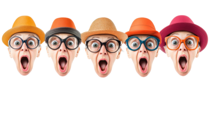 Old Women in Colorful Hats and Glasses Generative AI