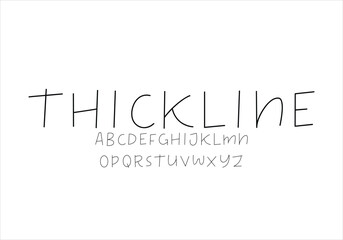 Thickline font for logo and headline. Isolated vector typeset