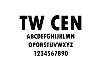 TW Cen font for logo and headline. Isolated vector typeset