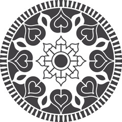 Hand drawn mandala design. Easy mandala Outline.  Vector mandala design. Mandala design for coloring