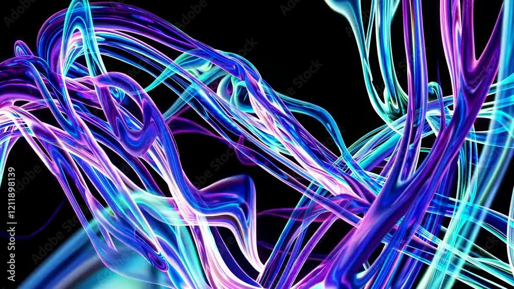 Poster mesmerizing display of colorful light patterns flowing in dynamic motion