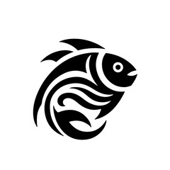 Fish silhouette icon  vector illustration with white background design
