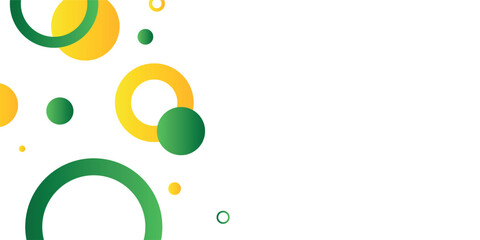 Green and yellow circle banner background. Vector abstract graphic design banner pattern background template.