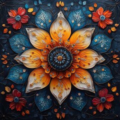 colorful mandala floral design image