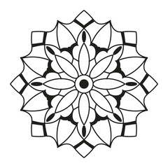 Hand drawn mandala design. Easy mandala Outline.  Vector mandala design. Mandala design for coloring