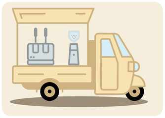 Italian ape car coffee shop