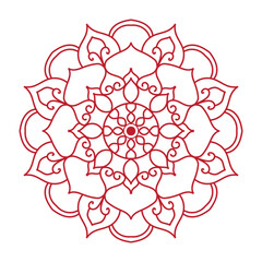 Hand drawn mandala design. Easy mandala Outline.  Vector mandala design. Mandala design for coloring 