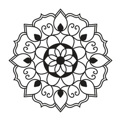 Hand drawn mandala design. Easy mandala Outline.  Vector mandala design. Mandala design for coloring