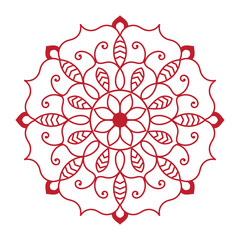 Hand drawn mandala design. Easy mandala Outline.  Vector mandala design. Mandala design for coloring