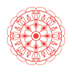 Hand drawn mandala design. Easy mandala Outline.  Vector mandala design. Mandala design for coloring