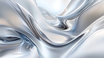 3D abstract wavy fluid design in white and gray. Website templates