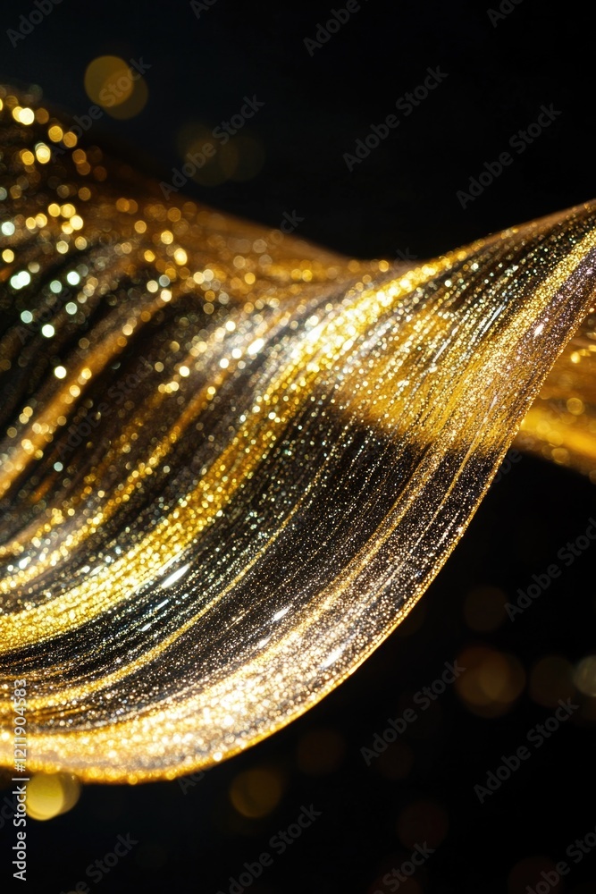 Poster Close up of shiny fabric with lights in the background