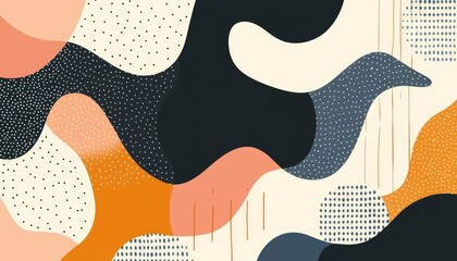 Abstract Organic Shapes Pattern Design Artwork