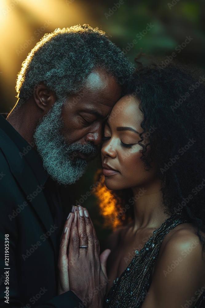 Poster a pair of people standing side by side, possibly in a romantic or intimate setting