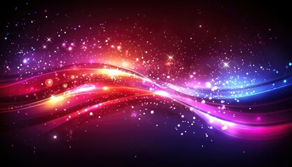Obraz premium Abstract glowing waves with vibrant colors and sparkling lights