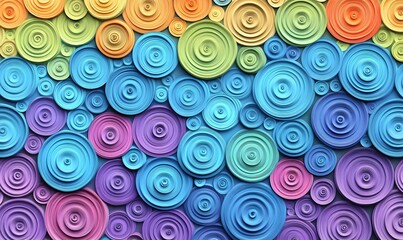 Colorful paper circles background texture
