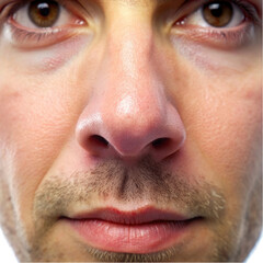 Fototapeta premium Closeup Man Face Nose Skin Texture Detail Portrait Photography male body part eyes hair lips high 