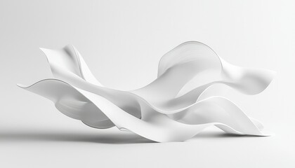 Abstract White Sculptures Fluid Organic Forms