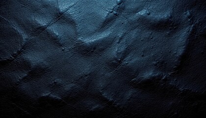 Fototapeta premium Textured dark blue leather surface with subtle wrinkles and bumps