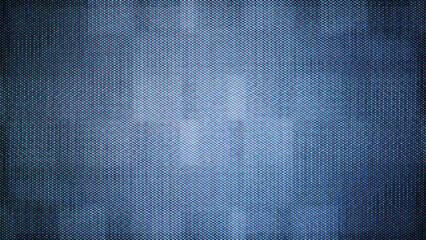 close-up of the screen texture of an old VHS video tape file, with a blue color dot background and a grainy film effect. Photo overlay via blend mode or half dot print layer.