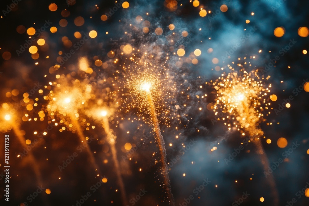 Leinwandbilder sparklers in mid-air, creating a colorful display at an event or celebration