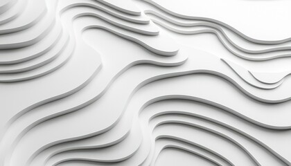 Fototapeta premium Abstract White Layered Wave Pattern Design