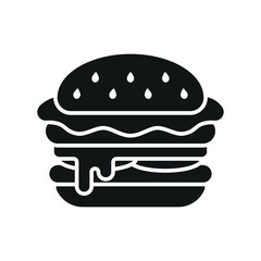 Beer drink and hamburger food icon with a crisp and elegant outline characterized by thin strokes and simplicity, offering versatile usage for web, app, or print media embracing minimalist trends