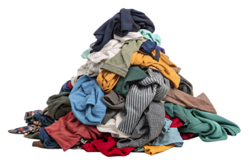 Pile of dirty clothes isolated on transparent or white background.png