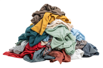Pile of dirty clothes isolated on transparent or white background.png