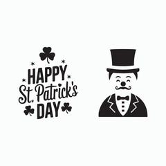 St. Patrick's Day typographic design vector illustration.