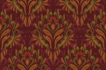 damask seamless pattern, motif, fabric, wallpaper, background, etc.