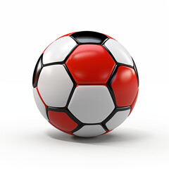 Fototapeta premium Red White and Black Soccer Ball Studio Shot