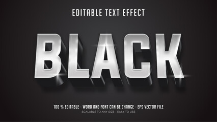black editable text effect