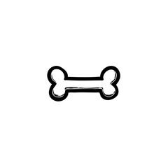 Simple Black and White Bone Symbol