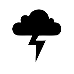 Black cloud lightning storm icon
