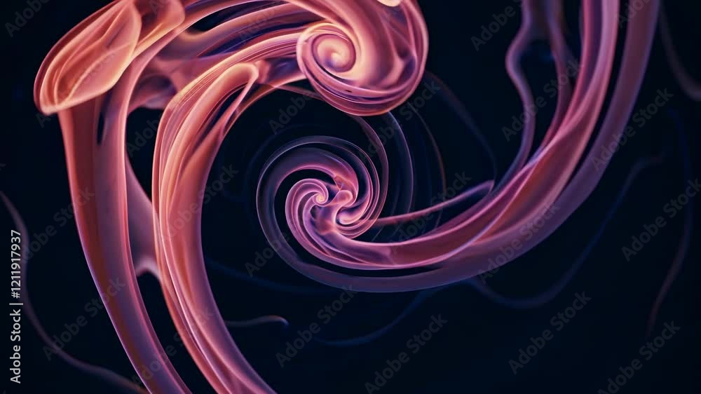 Leinwandbilder unique swirling smoke patterns create captivating visuals in a dark background