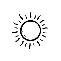 Simple Sun Vector Icon Drawing