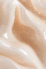 Obraz premium A creamy texture with sparkling elements, representing innovation and aesthetic beauty in culinary arts.