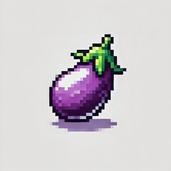 Fototapeta premium 가지, 픽셀아트, jpeg (Eggplant, pixel art, jpeg)