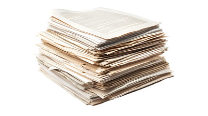 "Stack of Documents and Papers Isolated on White Background"

