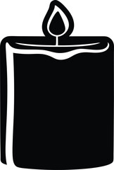 Lit Candle, Black Silhouette, Flame, Light, Wax, Remembrance, Peace, Serenity, Spiritual, Symbol