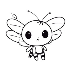 Obraz premium Cute cartoon baby Firefly Kawai illustration