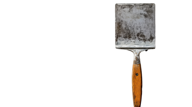 Rustic artistry with a weathered spatula on a minimalist background showcasing craftsmanship