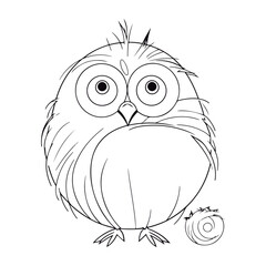 Obraz premium Cute Cartoon Penguin outlined for coloring book isolated on a white background.