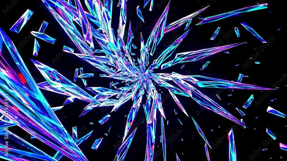 Poster colorful swirling crystal shards create a mesmerizing visual effect in mesmerizing display of light 