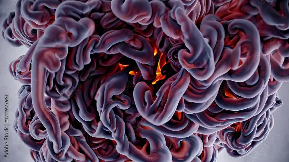 Poster dramatic swirling smoke formation with glowing light at the center creating an intense visual experi