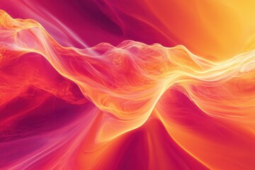 Obraz premium Colorful abstract waves blend beautiful hues of pink, orange, and yellow in a captivating formation