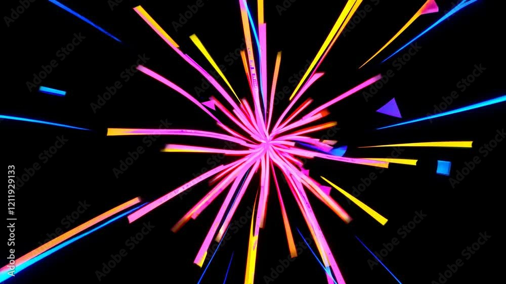 Poster dynamic explosion of color and light created with digital effects in a vibrant visual display